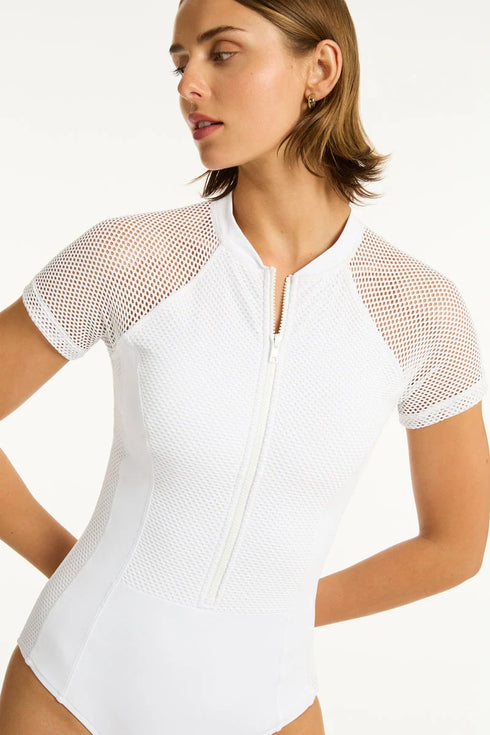 Sea Level Drift Short Sleeve One Piece